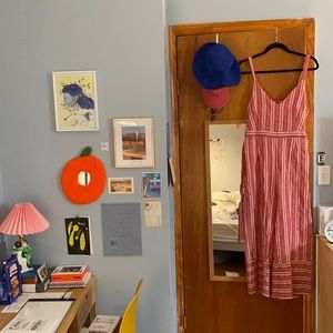 Anthropologie cotton blend stripe jumpsuit